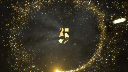 happy birthday greeting card with countdown and fireworks