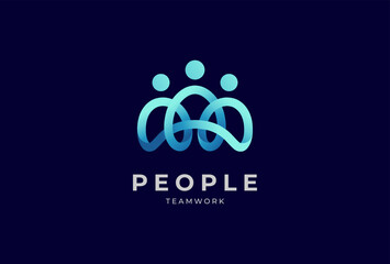 People logo design. Community human Logo template. vector illustration