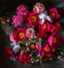 Beautiful pink peony flower background