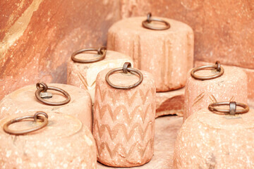 Contrapesos en templo hindú. India.