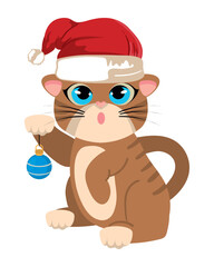 christmas cat with hat