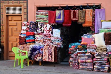 Blanket shop in Morocco