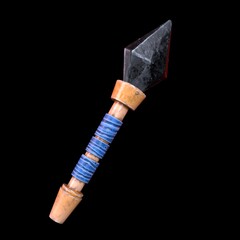 stylized 3d render spearhead dagger From Paleolithic melee weapon for game asset