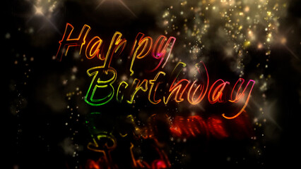 happy birthday greetings written in color lines