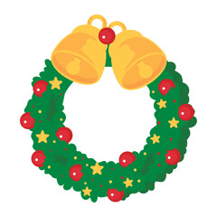 christmas wreath and bells