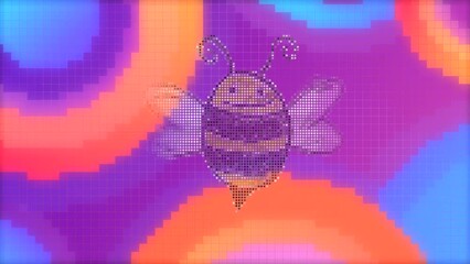 pixel bee in motion