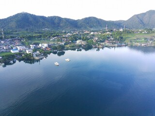 Aerial view of Lake Toba Balige North Sumatra Indonesia, 13 October 2022