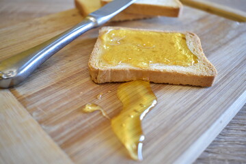 Honey with toast bread