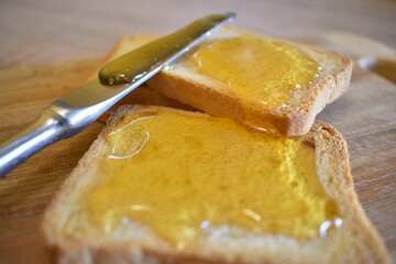 Honey with toast bread