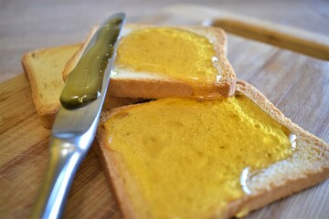 Honey with toast bread
