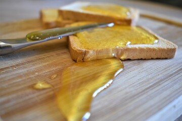 Honey with toast bread