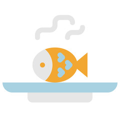 fish fries grill icon