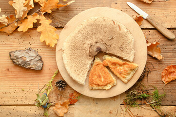 Schirmpilz Schnitzel Parasol gebraten gebacken Gericht