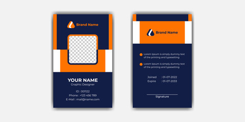 Corporate office employee id card template