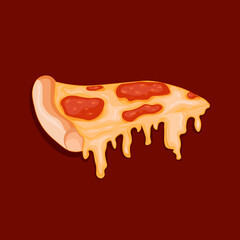 vector illustration of pizza. pizza. a slice of pizza with cheese. advertisement, greeting card, banner for pizzeria. illustration of pizza
