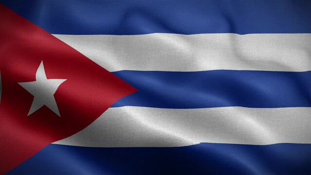 Flag of Cuba fluttering in the wind.