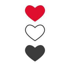 Collection of heart illustrations, Love symbol icon set, love symbol vector.