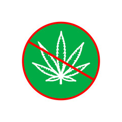 Stop Marijuana icon illustration