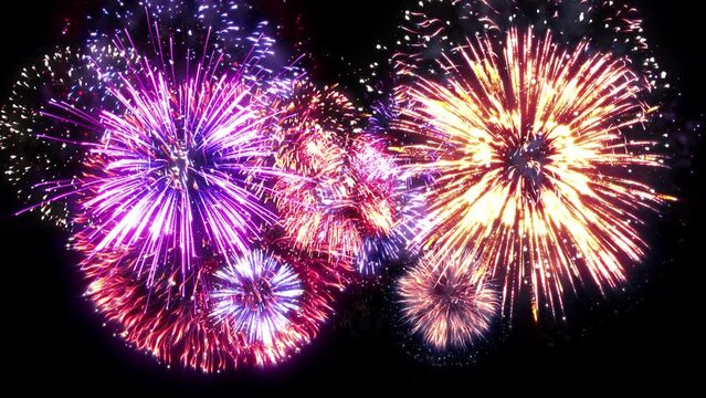fireworks show. New year's eve fireworks celebration. 