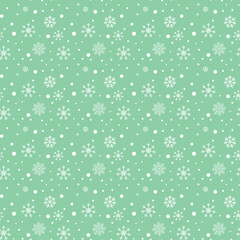 Snowflake simple seamless pattern. Abstract wallpaper, wrapping decoration. Symbol of winter, Merry Christmas holiday, Happy New Year celebration Vector illustration.