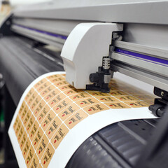 plotter cutting stickers typography polygraphy machine black labels contour cutting
