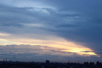 dark blue cloud with white light sky background and midnight evening time  