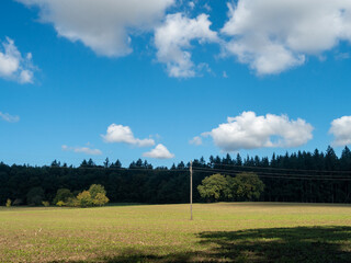 Strommasten im Feld