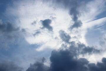 dark blue cloud with white light sky background and midnight evening time  