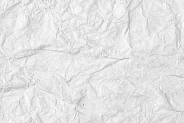 White Crumpled paper background texture. Full frame