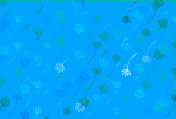 Fototapeta na wymiar Light Blue, Green vector doodle pattern.