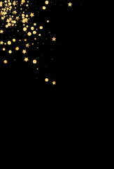 Gold Star Light Vector Black Background. Bridal