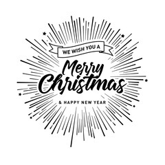 Merry Christmas vector text Calligraphic Lettering design card template