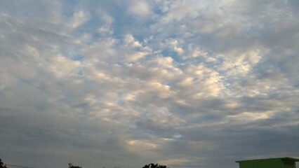 Fototapeta na wymiar dark blue cloud with white light sky background and midnight evening time 