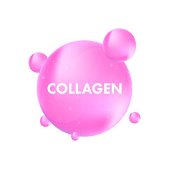 Collagen solution pill. Vitamin skin care. Vector stock illustration.