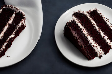 chocolate cake, a sweet and sugary food, yummy and fatty dessert