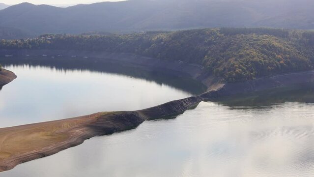 the german edersee lake with a pan from above 4k 30fps video