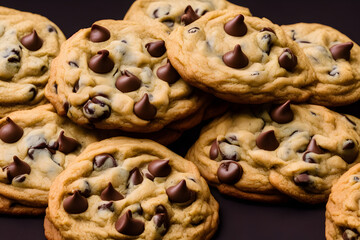 chocolate chip cookies, crunchy baked food item, a sweet snack