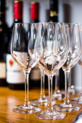 wine glasses on a table