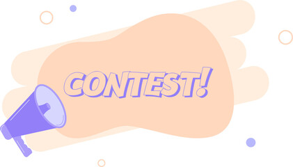 Megaphone with contest speech bubble. Loudspeaker. Banner for business, marketing and advertising. Illustration