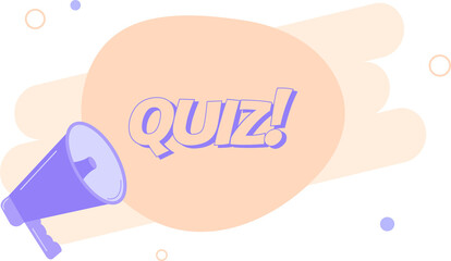 Megaphone with quiz speech bubble. Loudspeaker. Banner for business, marketing and advertising. Illustration