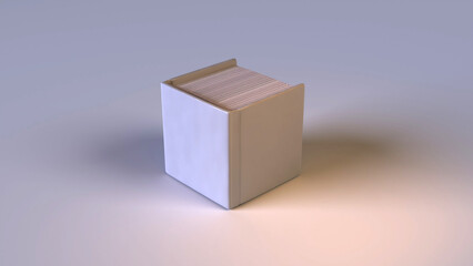 3d render of a gray cube book. mockup 