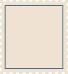 Blank postage stamp icon. Postage stamp frame for mail envelope. Empty template. Illustration