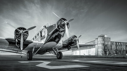 historical aircraft on a runway