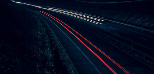 lights of cars with night. long exposure