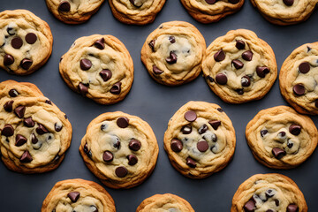 chocolate chip cookies, crunchy baked food item, a sweet snack