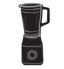 Black silhouette of Blender isolated on white background. Vector illustration