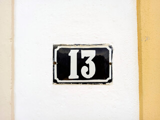 13 metal number with spare and copy space