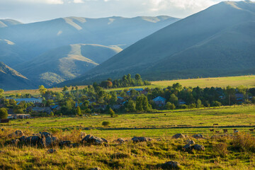 Obraz premium Urasar village at sunset time, Armenia