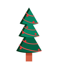 Style Christmas tree isolated on a white background.
