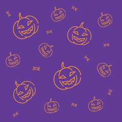 halloween spooky pumpkin pattern vector